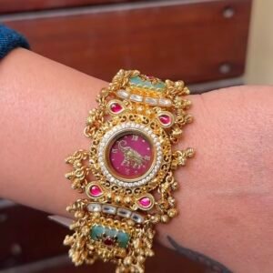 Kashmiri Antique Gold-Plated Temple Jewelry Watch