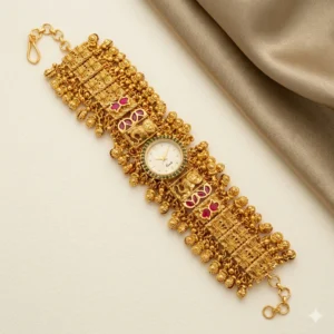 Heavy Kashmiri Bridal Watch – Antique Gold Royal Design (KW-KSH-HVY-008)