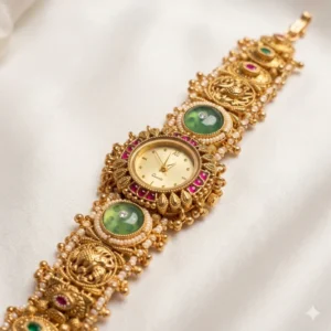 Green Stone Heritage Kashmiri Bridal Watch KW-KSH-HRT-011