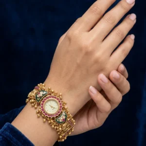 Vintage Royal Kashmiri Stonework Bracelet Watch